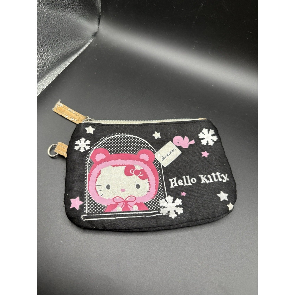 Mini Hello Kitty Snow Silky Coin Pouch Cute Star Snowflakes Y2k Girly